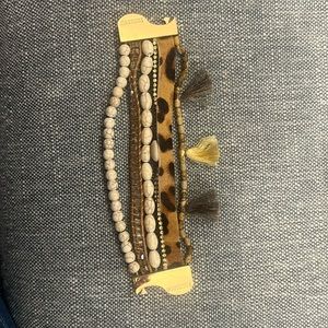 Victoria Emerson Leopard Print Cuff Bracelet